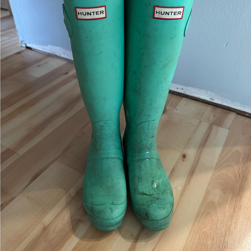 Hunter Teal Tall Rain Boots